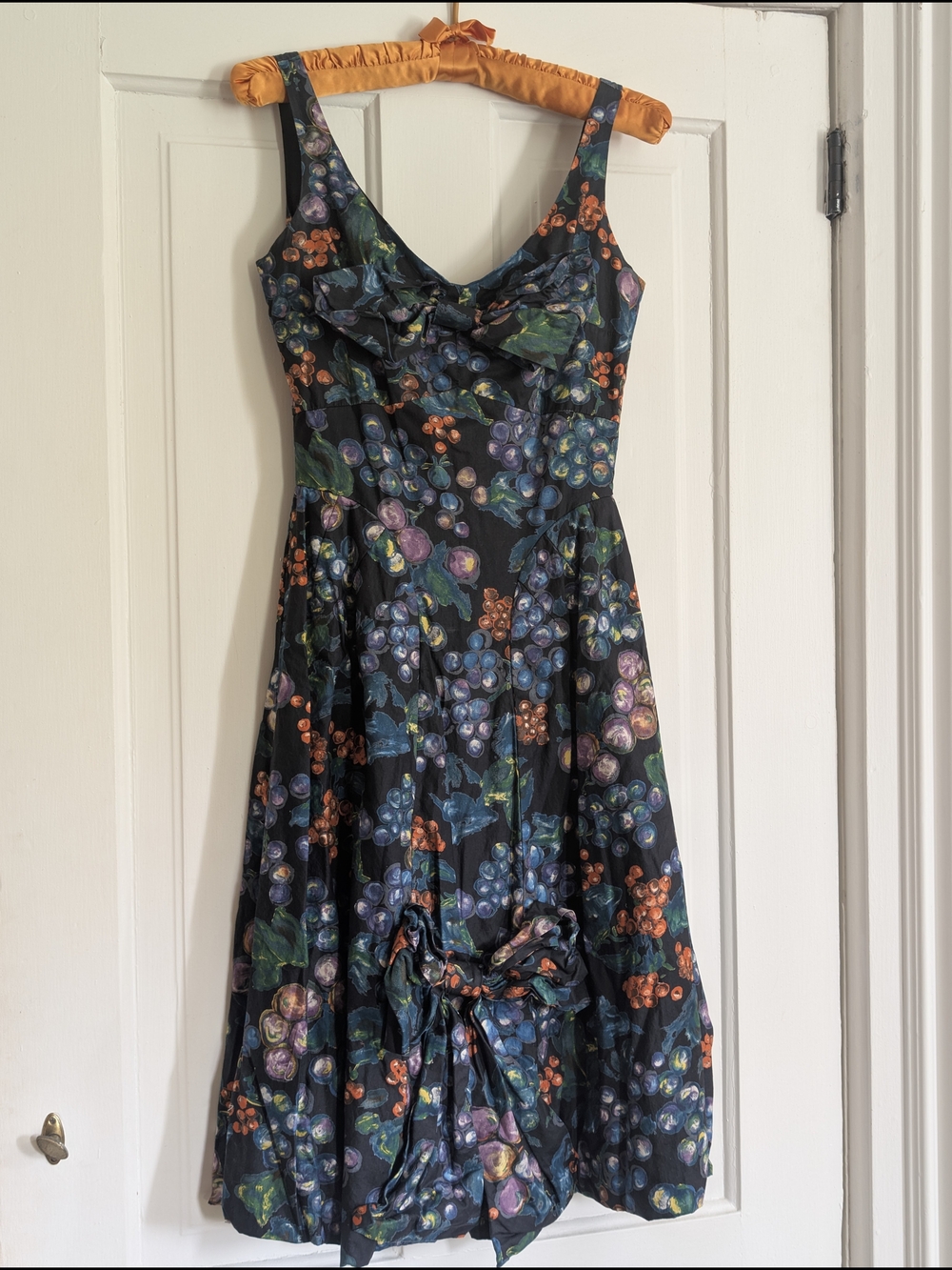 Vintage Miss Elliette Berry Print Dress XS 25" Waist